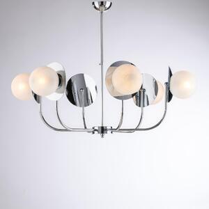 Sospensione Selene in Ferro Cromo Lucido, H.55 - MAX 80 - �92 cm, 6xE14 - 42 Watt Max, Cromo Lucido