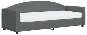 VidaXL Divano letto con materasso Grigio scuro 80x200 cm Tessuto