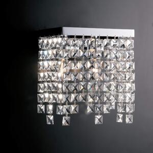 Applique Penelope in Ottone e Ferro Cromato, 25x25xh25 cm, Cromo Lucido, 2xE14 - 42 Watt Max