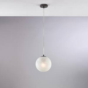 Sospensione Olaf in Ferro Bronzato, 1 Luce con Sfera �20 cm, Cromo Nero, 1xE27 - 55 Watt Max, dimensioni H30 - MAX 130