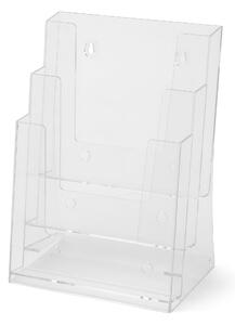 Porta depliant da banco e da parete linea SCRITTO La linea scritto � pensata per banconi, scrivanie, tavoli 3 tasche formato A5 in stirene Trasparente