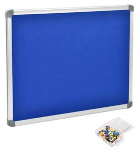 Lavagna Magnetica in Lavagna in feltro fondo in feltro BLU Dimensioni 120x90 cm - fissaggio a parete Lavagna con fondo in feltro BLU per fissare facilmente i fogli temporanei a parete