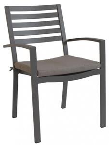 Poltrona Formentera con Cuscino 46x62x84 h cm in Alluminio Taupe