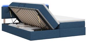 Letto a castello con contenitore LED vidaXL con materasso, blu, 200 x 200 cm, tessuto