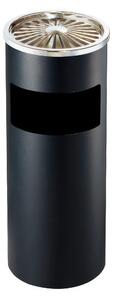 Cestino con posacenere - forma cilindrica - dimensioni �24,7x60,2 cm, peso 3 kg bidone interno 10 L con maniglia per lo svuotamento colore nero