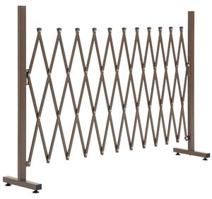 Recinzione per Giardino Estensibile Autoportante 35-300 cm in Metallo e Alluminio Marrone Scuro