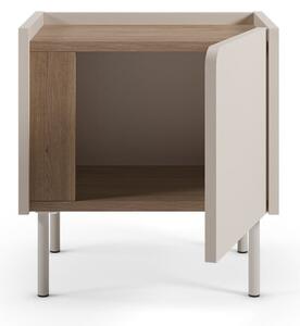 Comodino color crema/di colore naturale con effetto rovere Lucile – Marckeric