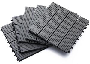 Pavimentazione da Esterno Incastrabile Piastrelle da Giardino 11 Mattonelle 30x30x2.2 cm Grigio
