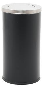 Cestino con posacenere forma Cilindrica, dimensioni �38,5x h71,7 cm, peso 8 kg bidone interno 50 L - coperchio basculante con rotazione a 360 gradi per uso interno od esterno nero