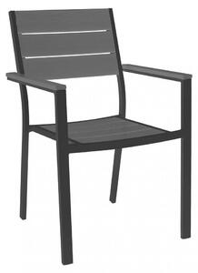 Poltrona Cervia Impilabile 58x58x89 h cm in Alluminio Antracite
