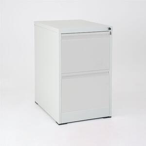 Cassettiera porta documenti con 2 cassetti e serratura Dimensioni 460x620x h720 mm Struttura in metallo verniciato - Piedini antiscivolo - finitura Grigio