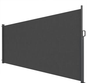 Tenda Laterale Retrattile 420x185 cm Impermeabile e UV 50+ in Alluminio Acciaio e Poliestere Grigio Scuro