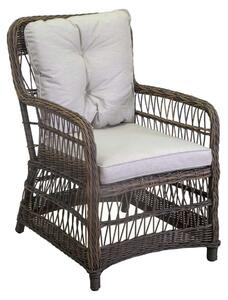 Poltrona da Giardino 78x63xh92 cm in Alluminio e Polyrattan Baltimora Grigio