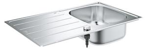 Lavello da incasso K200 m scolapiatti 860x500 mm acciaio inox 860 x 500 mm acciaio inox