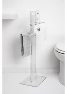 Piantana Porta asciugamani e Portarotolo da Bagno In Plexiglass CALIPSO TOILET STAND Dimensioni 31x23x h 86 cm - peso 1,9 kg Colore trasparente