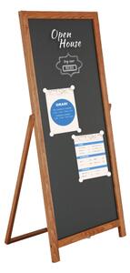 Lavagna da Esterno Reversibile per Esporre l�Offerta finitura Legno Dimensioni 44x102x h115 cm - superficie magnetica nera bifacciale, scrivibile e cancellabile FINITURA dark wood