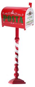Cassetta posta di Babbo Natale Natalizia 33x20xh100 cm in Metallo rosso