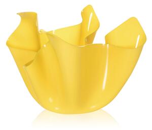 Vaso, Centrotavola, Forma Iconica in Plexiglass BIG Linea Drappeggi D'AUTORE , 45x45x h 29 cm - 0,5 kg Colore Giallo