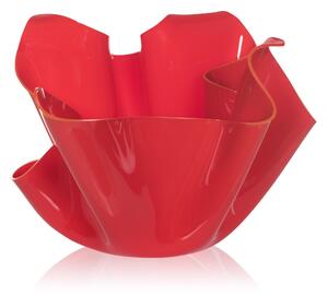 Vaso, Centrotavola, Forma Iconica in Plexiglass BIG Linea Drappeggi D'AUTORE , 45x45x h 29 cm - 0,5 kg Colore Rosso