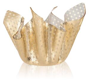 Vaso, Centrotavola , Forma Iconica in Plexiglass BIG Gold Paglia di Vienna Linea DRAPPEGGI, 45x45x h 29 cm - 0,5 kg Colore Oro