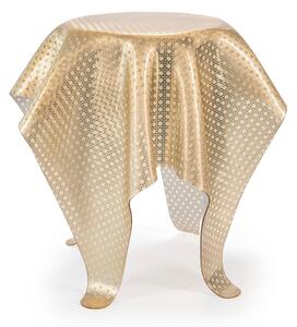 Tavolinetto da The /Caff�, comodino da camera ALTO h 66 cm in Plexiglass Richiami moreschi Linea DRAPPEGGI , 76x67x h 76 cm - Colore Oro