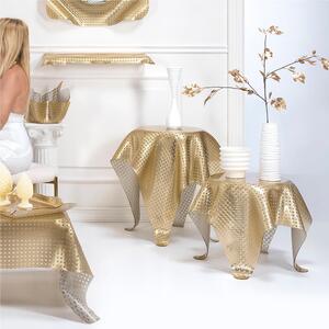 Tavolinetto da The /Caff�, comodino da camera h 45 cm in Plexiglass Richiami moreschi Linea DRAPPEGGI , �60x h 45 cm - Colore Oro