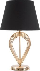 Lampada da Tavolo Maxt Ø32,5x53,5 cm in Ferro Carta e Tessuto Oro e Nero