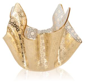 Vaso Forma Iconica in Plexiglass SLIM Gold Paglia di Vienna Linea DRAPPEGGI, 22x22x h 21 cm - 0,2 kg Colore Oro
