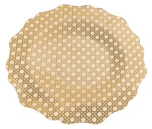 Sottopiatto rotondo TASTY BIG Plexiglass Gold Paglia di Vienna Linea DRAPPEGGI, 32,5x34,5x h 2 cm - 0,3 kg adatto x Piatti piani Colore Oro