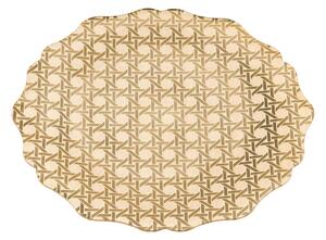 Sottopiatto rotondo TASTY SMALL Plexiglass Gold Paglia di Vienna Linea DRAPPEGGI, 21x22x h 2 cm - 0,2 kg Colore Oro
