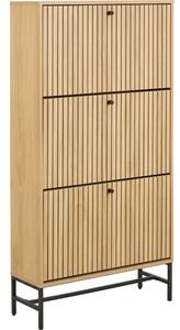 Scarpiera con ante effetto rovere in colore naturale 72x140x25 cm Albany - Actona
