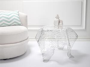 Tavolinetto da The /Caff�, comodino da camera h 45 cm in Plexiglass Linea DRAPPEGGI ANIMALIER, �60x h 45 cm - Colore trasparente
