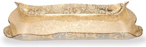 Vassoio da tavola portabicchieri, Dolci Portata SMALL Plexiglass LEAVERS GOLD Linea DRAPPEGGI PIZZO, 41x31 h 5 cm - 0,25 kg Colore Oro