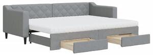 VidaXL Divano letto estraibile con cassetti Grigio chiaro 80x200 cm Tessuto