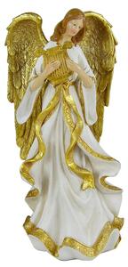 Angelo in Resina bianco oro cm 18,8x15xh37,8