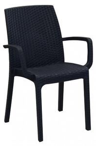 Sedia indiana 57x59x86 h cm in Wicker Antracite