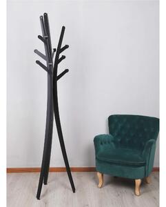 Appendiabiti da terra in metallo design LUNA Dimensioni 48x48x h 186 cm la natura con una struttura sinuosa e Moderano colore nero pastello
