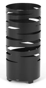 Portaombrelli design moderno Struttura in metallo tagliata al laser STRAPPI BIG Dimensioni 25x25xh 58 cm con piedini rialzati e vaschetta raccogli acqua colore Nero pastello