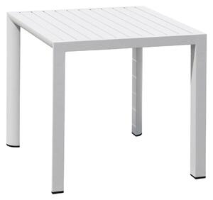 Tavolo Quadrato da Giardino 80x80x75 cm in Alluminio Bianco