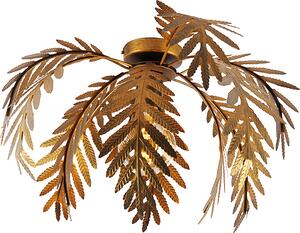 QAZQA - Casa di campagna I Plafoniera vintage I Lampada da soffitto I Lampada I Lampada oro I Ottone 45 cm - Botanica I Soggiorno I Camera da letto - Acciaio organico - LED adatto E27