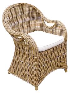 Poltrona da Giardino 62x65xH86 cm Semarang Fibra in Grey Kubu Naturale con Cuscino