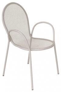 Sedia da Giardino Sheffield Impilabile 54x61x90 h cm in Acciaio Tortora