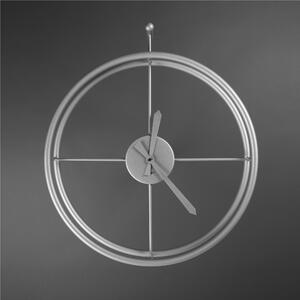 Orologio da parete moderno modello ESSENZIALE di grandi Dimensioni 60 cm lancette ARGENTO realizzato con al taglio laser verniciato con vernice bicomponente colore Argento Metallizzato