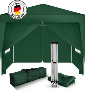 Gazebo pieghevole Kronenburg 2x2 m - Impermeabile, protezione UV 50+, 4 pannelli laterali, verde