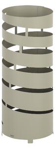 Porta ombrelli design moderno Struttura in metallo tagliata al laser POP SPIRALE Dimensioni 20xh 49 cm con piedini rialzati e vaschetta raccogli acqua Tortora Pastello