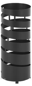Porta ombrelli design moderno Struttura in metallo tagliata al laser POP SPIRALE Dimensioni 20xh 49 cm con piedini rialzati e vaschetta raccogli acqua Nero Pastello