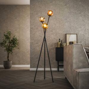 ZIJLSTRA Piantana Stellar, treppiede, a 3 luci, vetro, multicolore