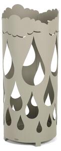 Porta ombrelli design moderno Struttura in metallo tagliata al laser POP GOCCIA Dimensioni 20xh 49 cm con piedini rialzati e vaschetta raccogli acqua Colore Tortora Pastello