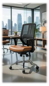 Sedia da ufficio ergonomica con braccioli regolabili e funzione girevole
