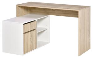 Scrivania Angolare da Ufficio 120x92x75,5 cm in Legno Rovere e Bianco